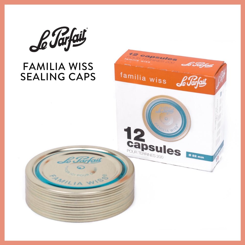Le Parfait Familia Wiss Sealing Lids, Replacement Flat Caps for Terrine Jars