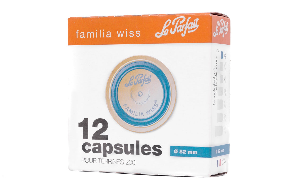 Le Parfait Familia Wiss Sealing Lids, Replacement Flat Caps for Terrine Jars