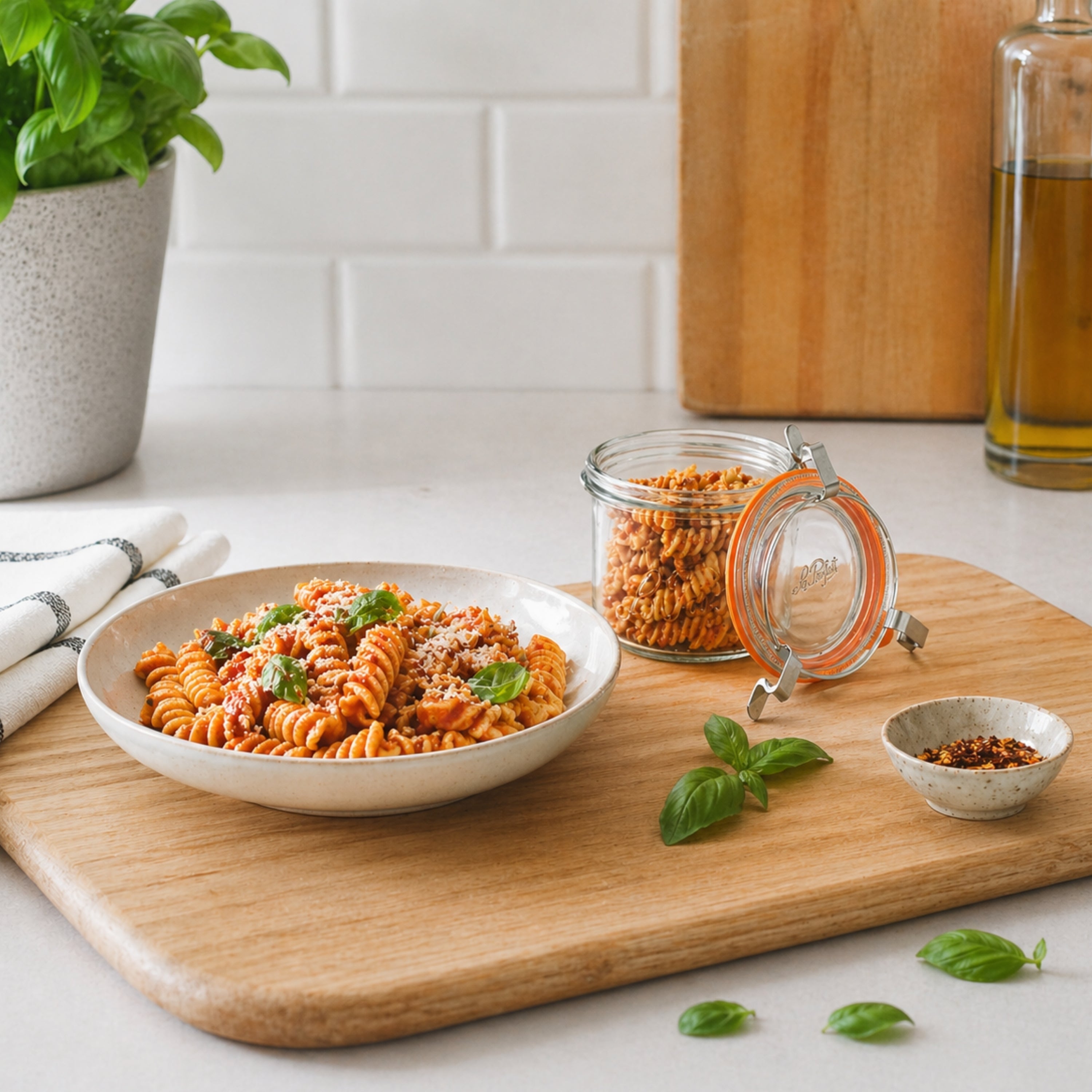 Le Parfait Bistrot, French Glass Jars with Airtight Clip Lids for Canning and Serving