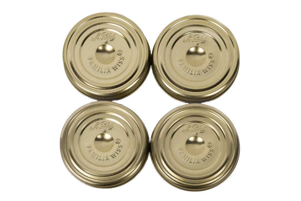 Le Parfait Screw Top Jar Lids, Colorful Plastic and Metal Replacement Lids